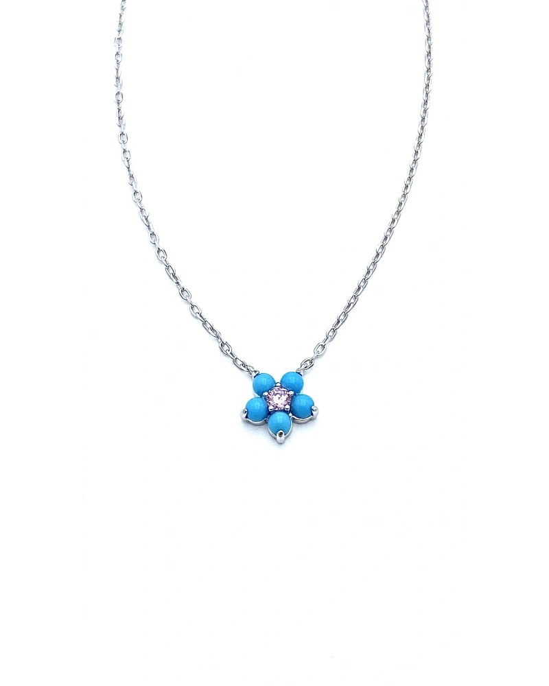 Firuze Çiçek Kolye