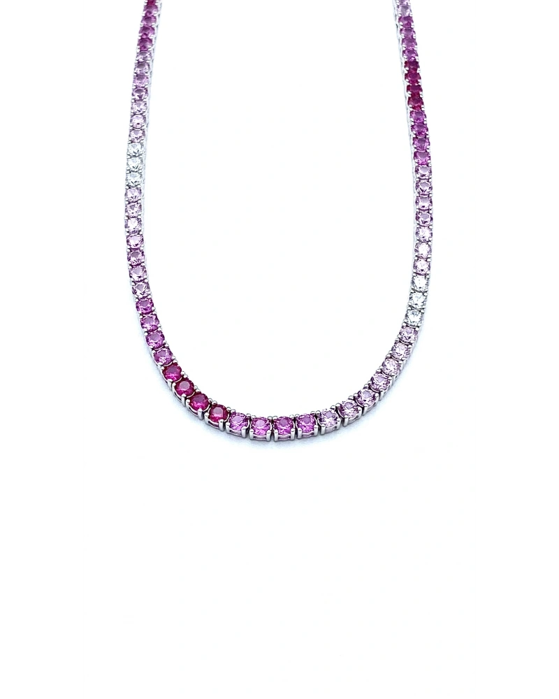 Fuşya Degrade 3mm Suyolu Kolye