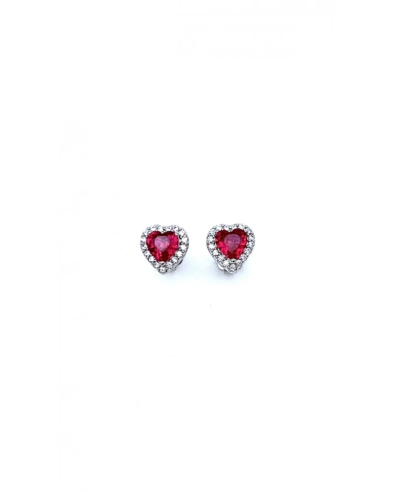 Heart Ruby Stud Küpe