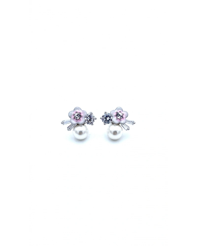 İnci Detaylı Daisy Baget Küpe