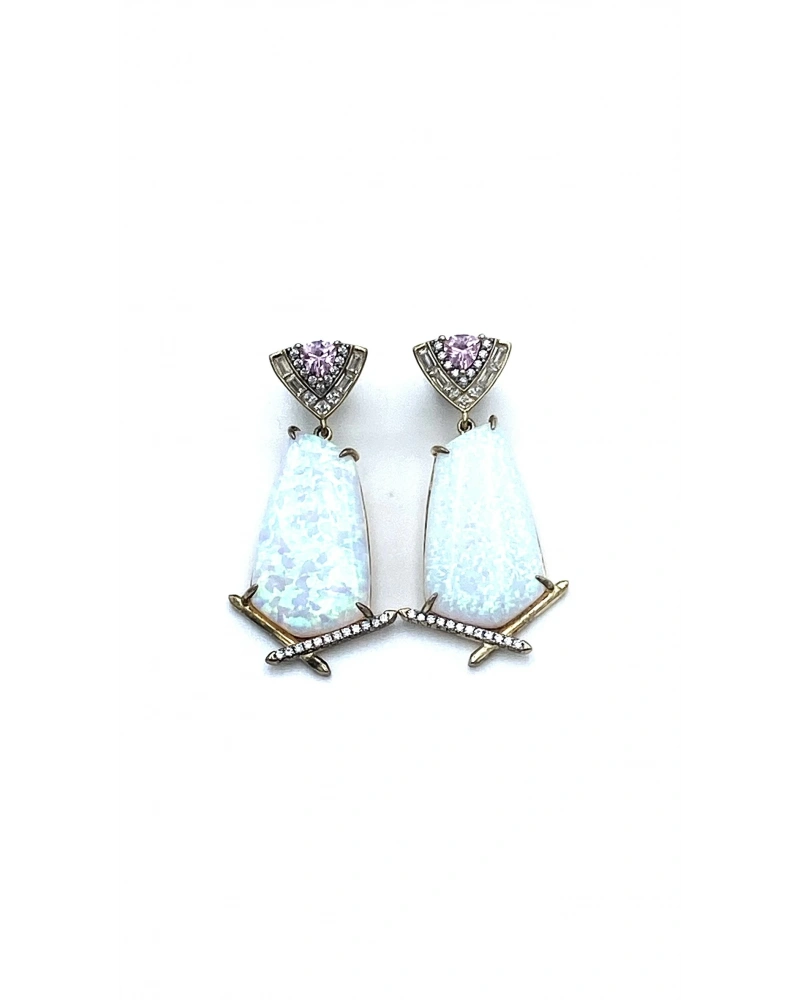 Işıltılı Opal Küpe