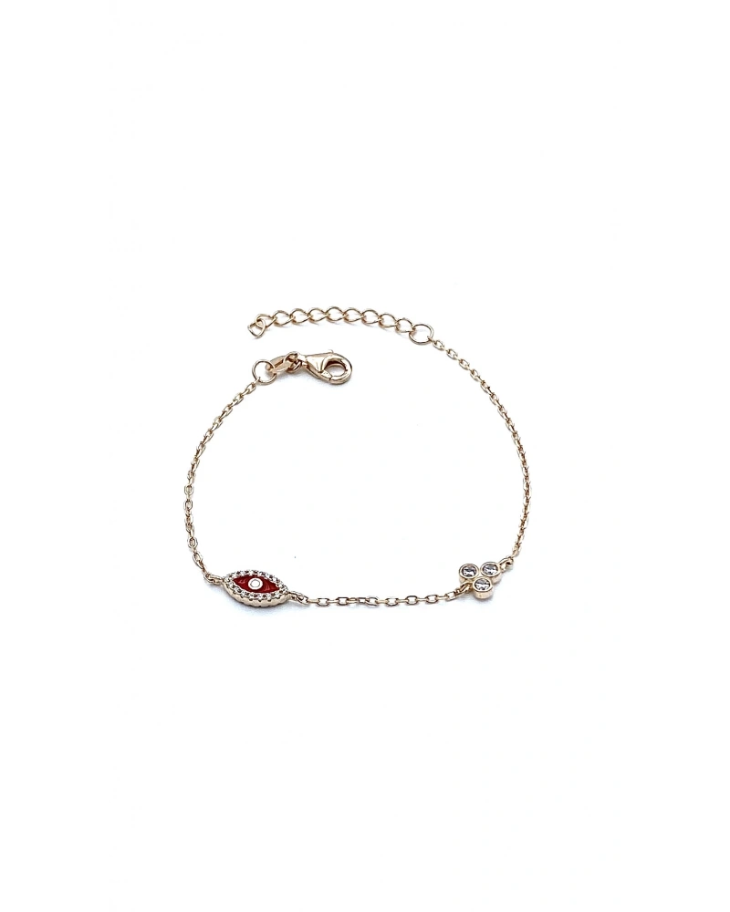 Kırmızı Göz 3 Dot Zincir Bileklik
