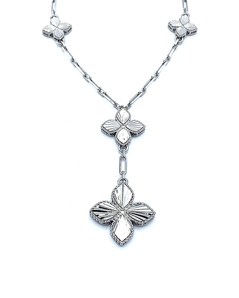 Lazerli Köşeli Yonca Marka Kolye