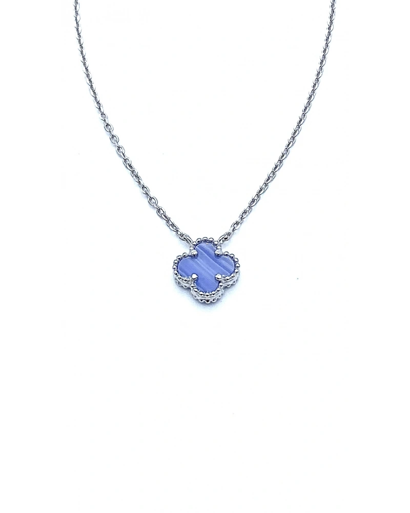 Lila Sedef Yonca Zincir Kolye