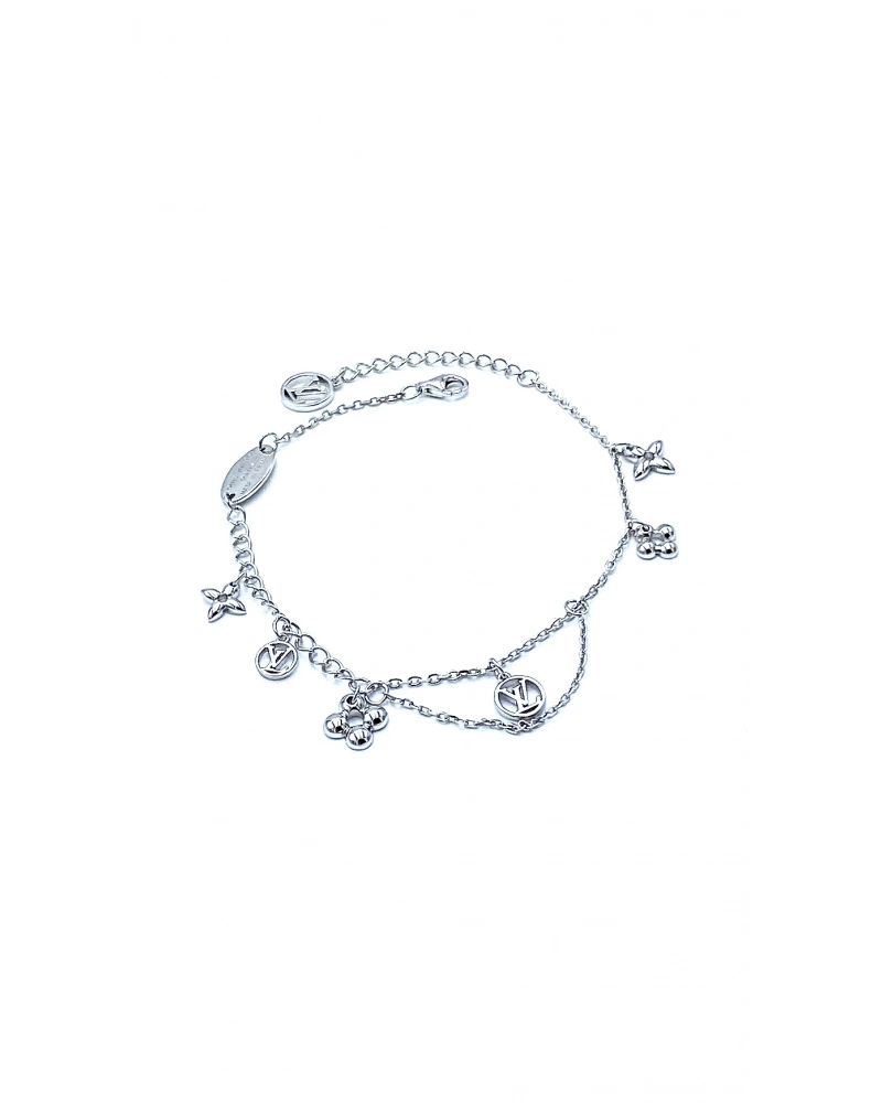 LV Charmlı 2li Zincir Bileklik