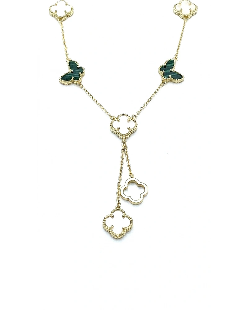 Malahit Kelebek Y Kolye