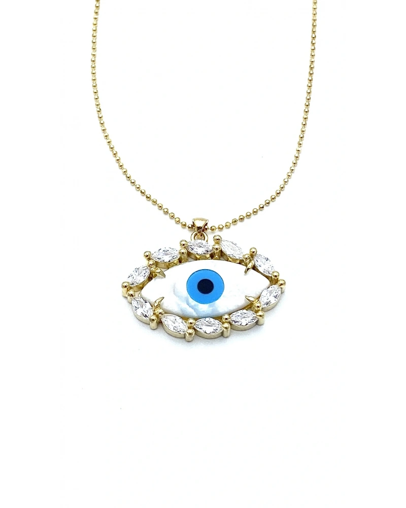 Markiz Taşlı M Göz Kolye