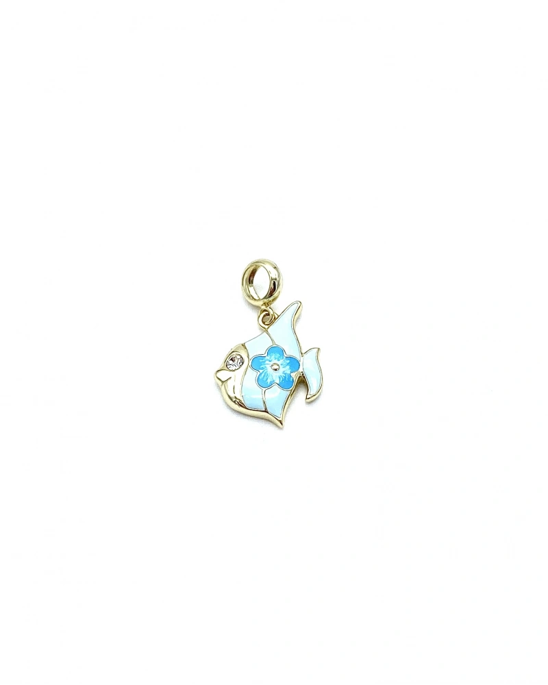 Mavi Mine Daisy Balık Charm Kolye Ucu