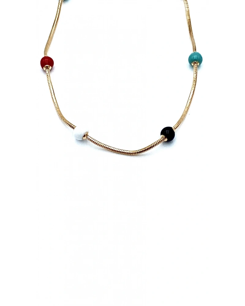 Mix Renkli Mineli L Kolye