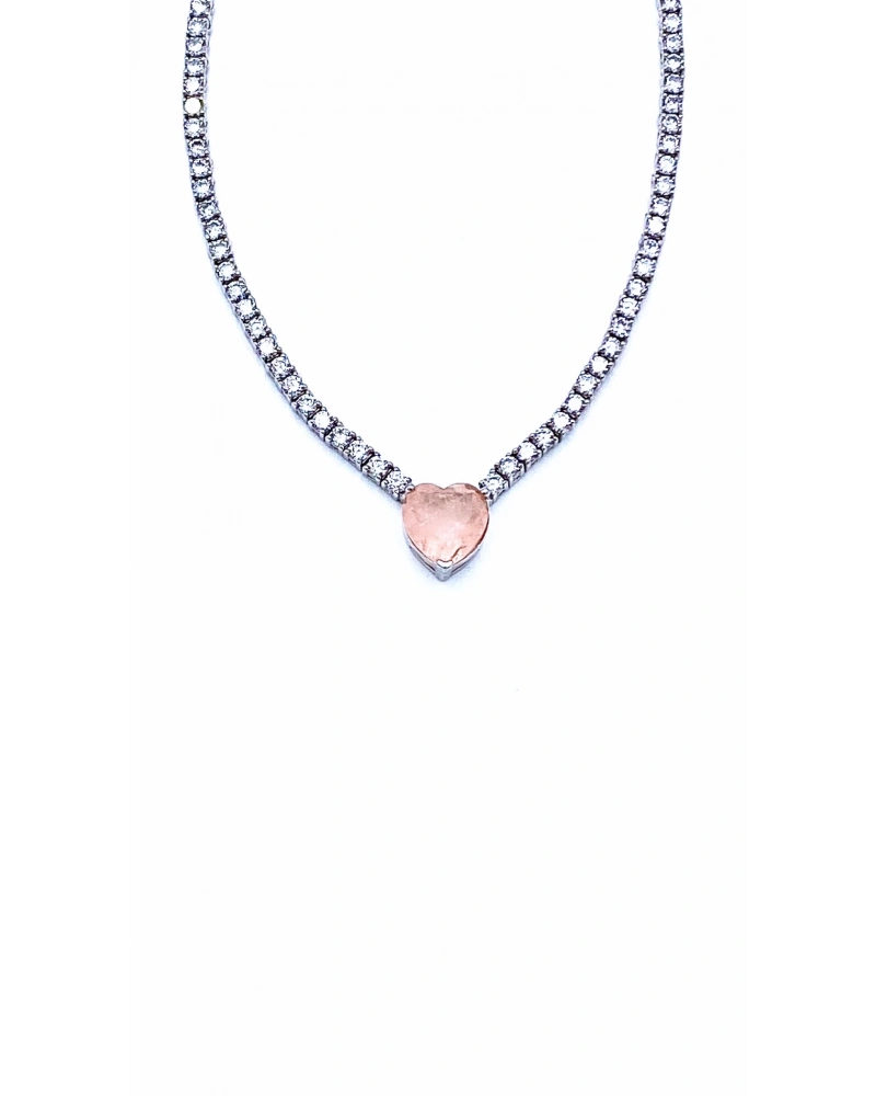 Morganit Paraiba Kalp Taşlı Suyolu Kolye