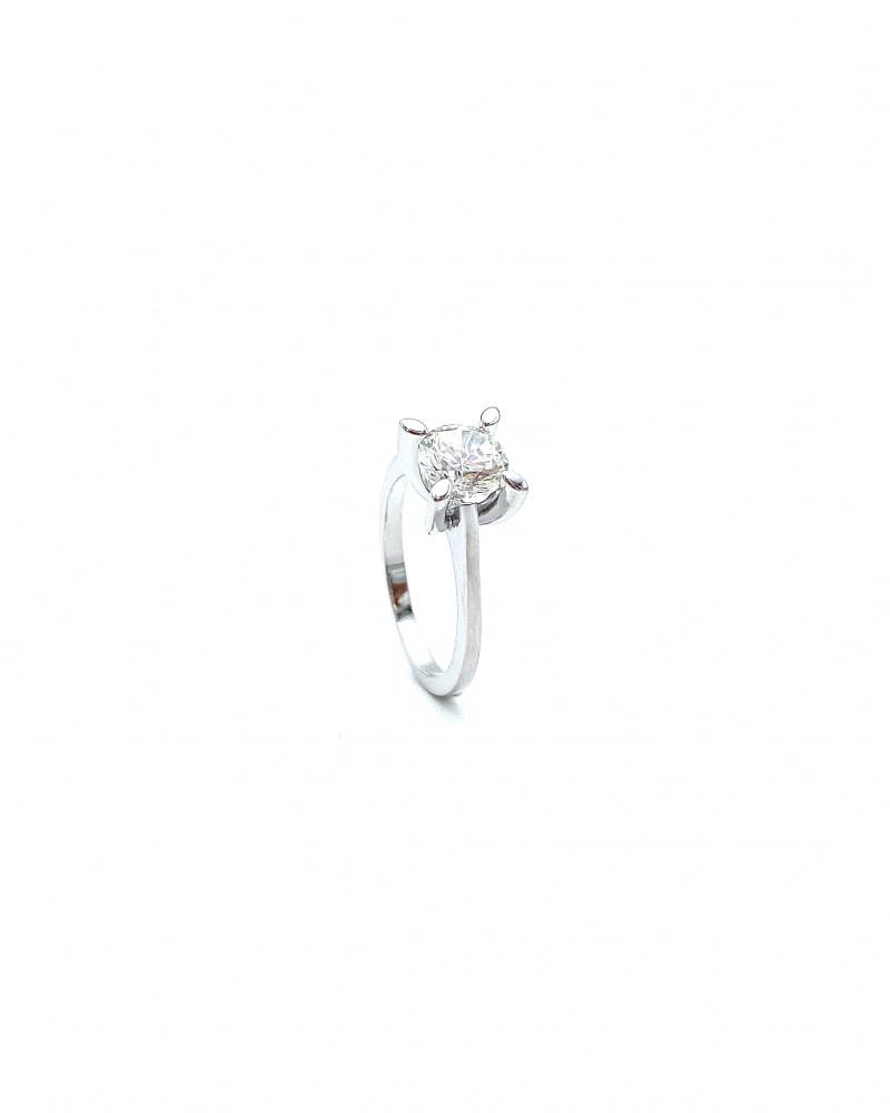 Mozanit 1,25ct 4 Badem Tırnak Tektaş Yüzük