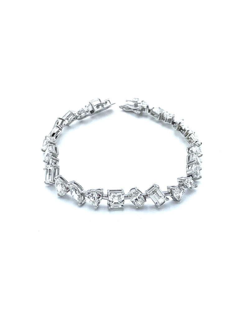 Mozanit Geo Heart Çubuklu Suyolu Bileklik