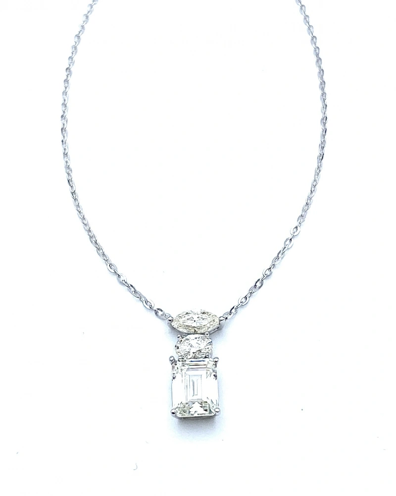 Mozanit Tria Di Markiz Oval Kolye