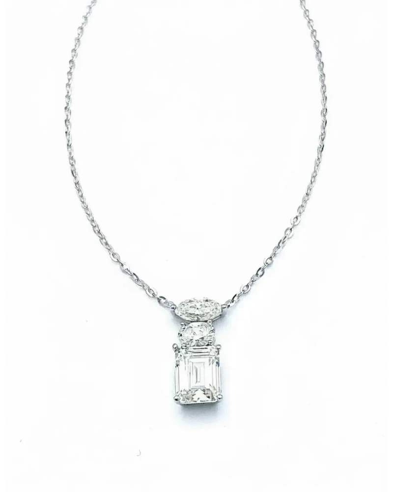 Mozanit Tria Di Markiz Oval Kolye