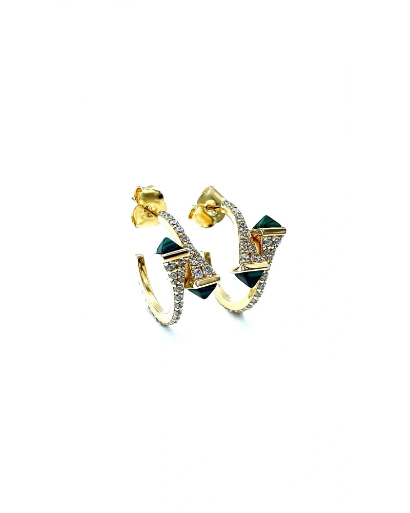 MRL Malahit Taşlı Küpe