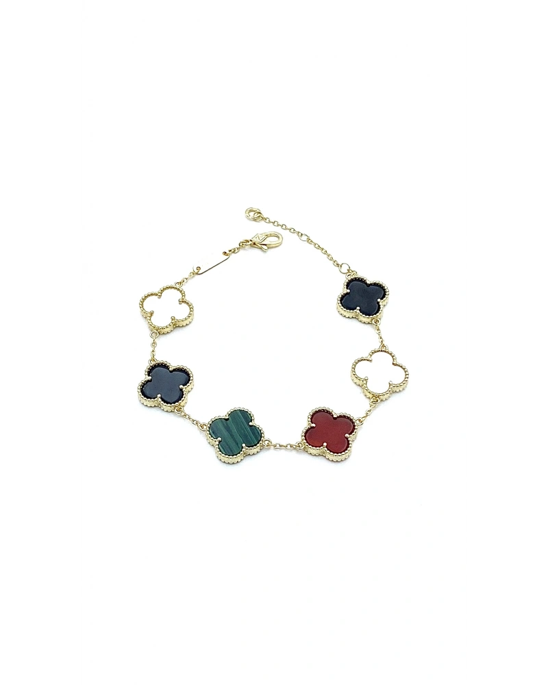 Multicolour Doğaltaş 6lı Yonca Bileklik