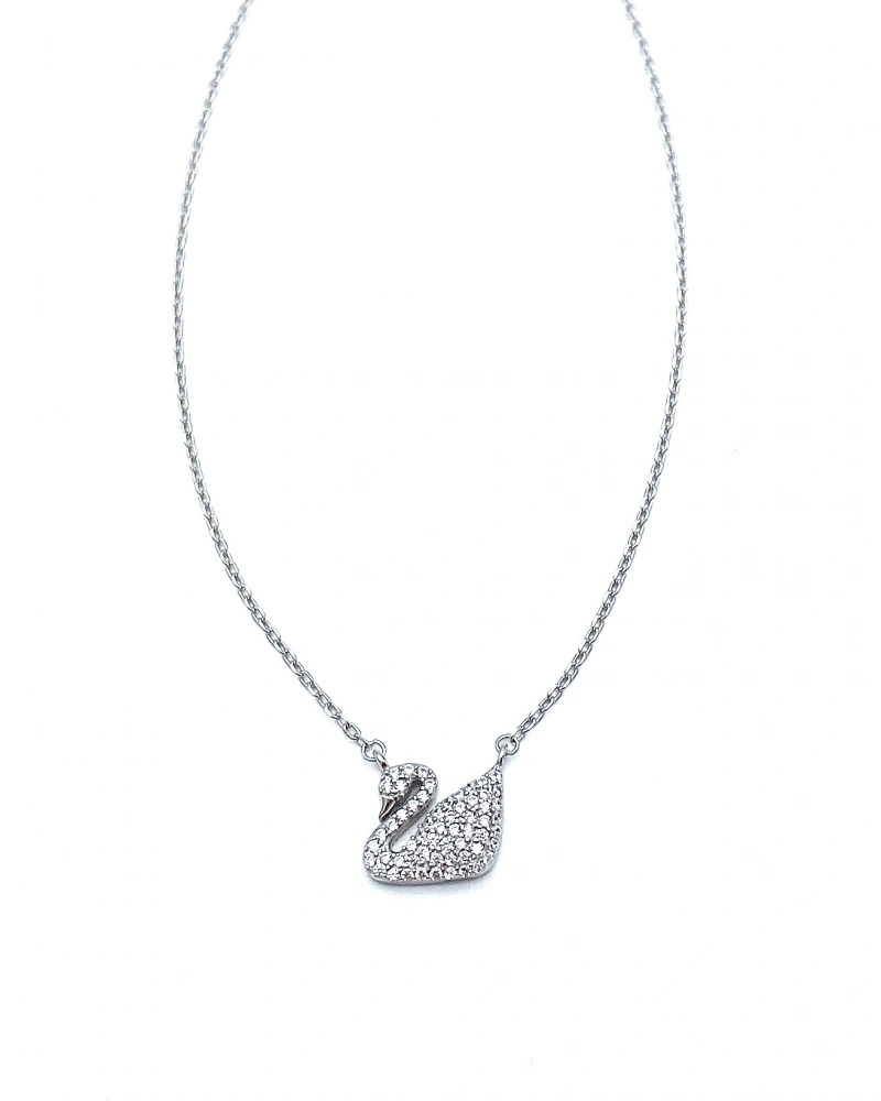 Pave Swan Zincir Kolye