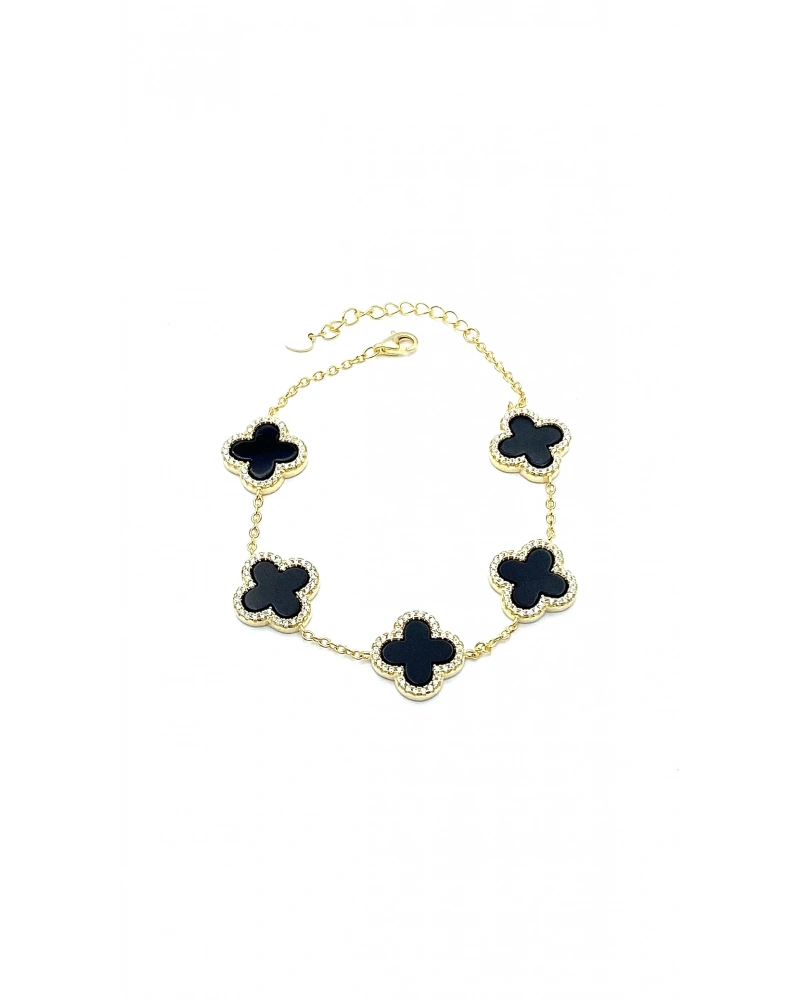 Onyx 5li Taşlı Yonca L Bileklik