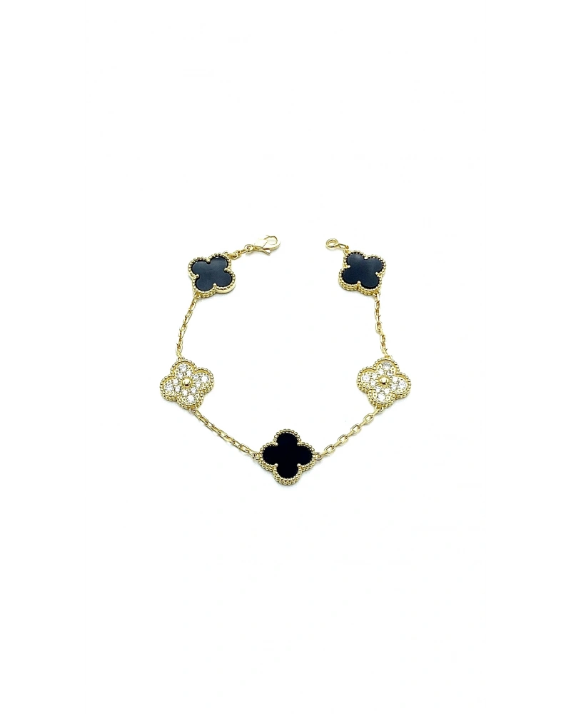 Onyx Taşlı 5li Yonca Bileklik