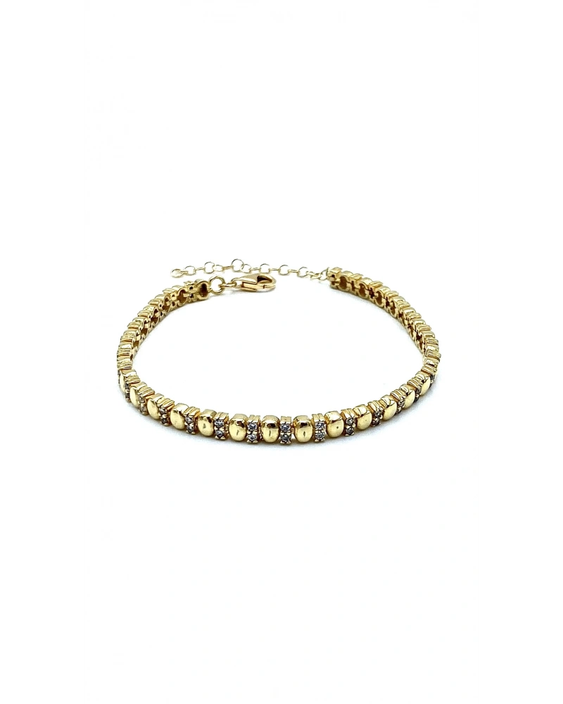 Oval 2 Dot Altın Montür Bileklik