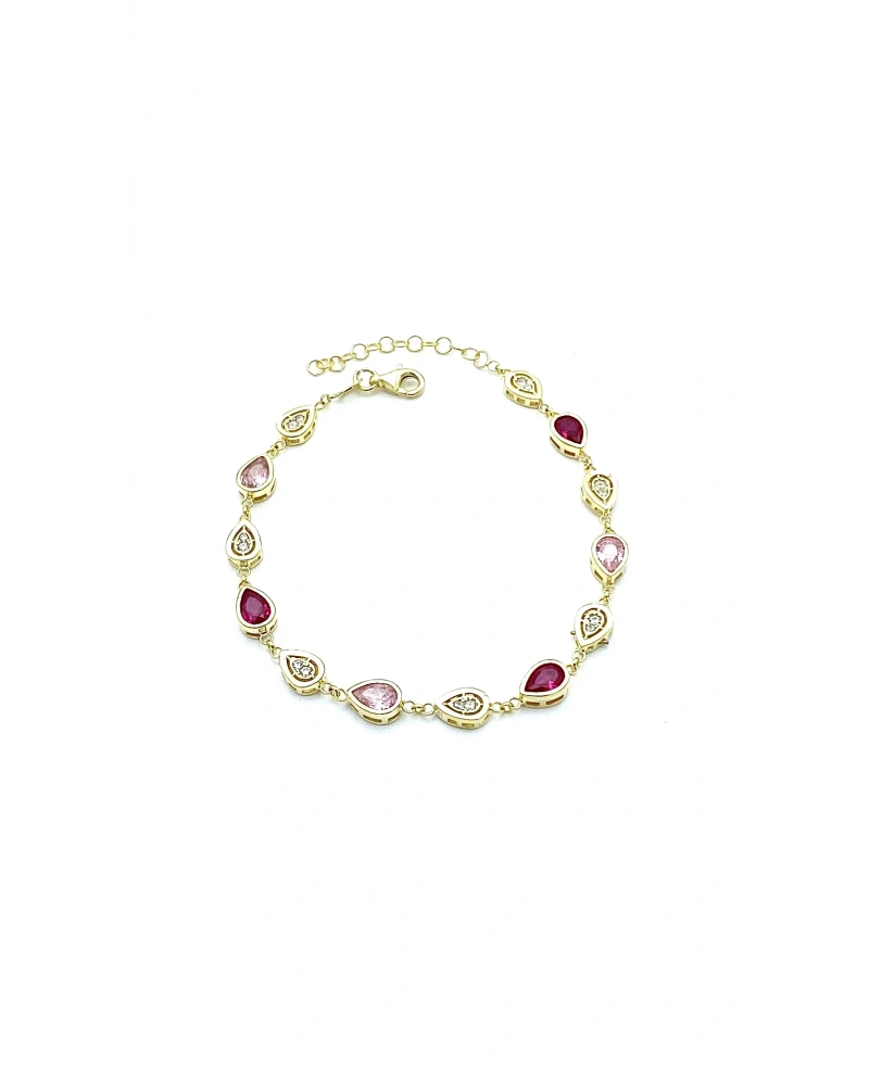 Pink Shades Damla Taşlı Zincir Bileklik