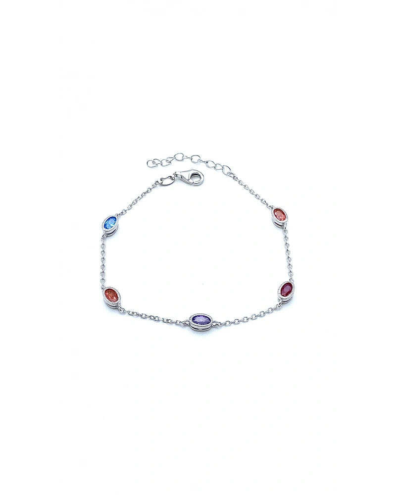 Rainbow Oval Zincir Bileklik