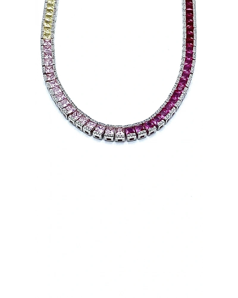 Rainbow Prenses Suyolu Taşlı Gerdanlık Kolye