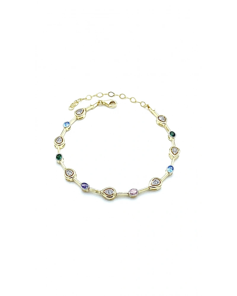 Renkli Taşlı Geo Çubuklu Suyolu Bileklik