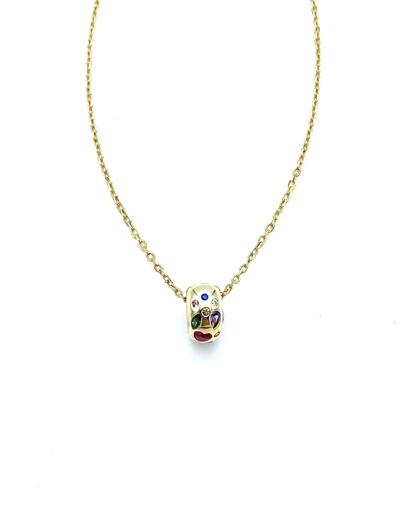 Renkli Pommy Halka Zincir Kolye