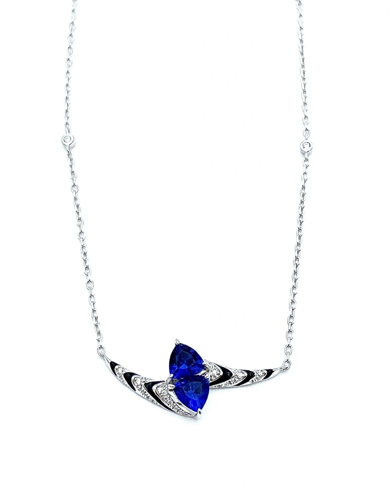 Safir Tri Zebra Kolye