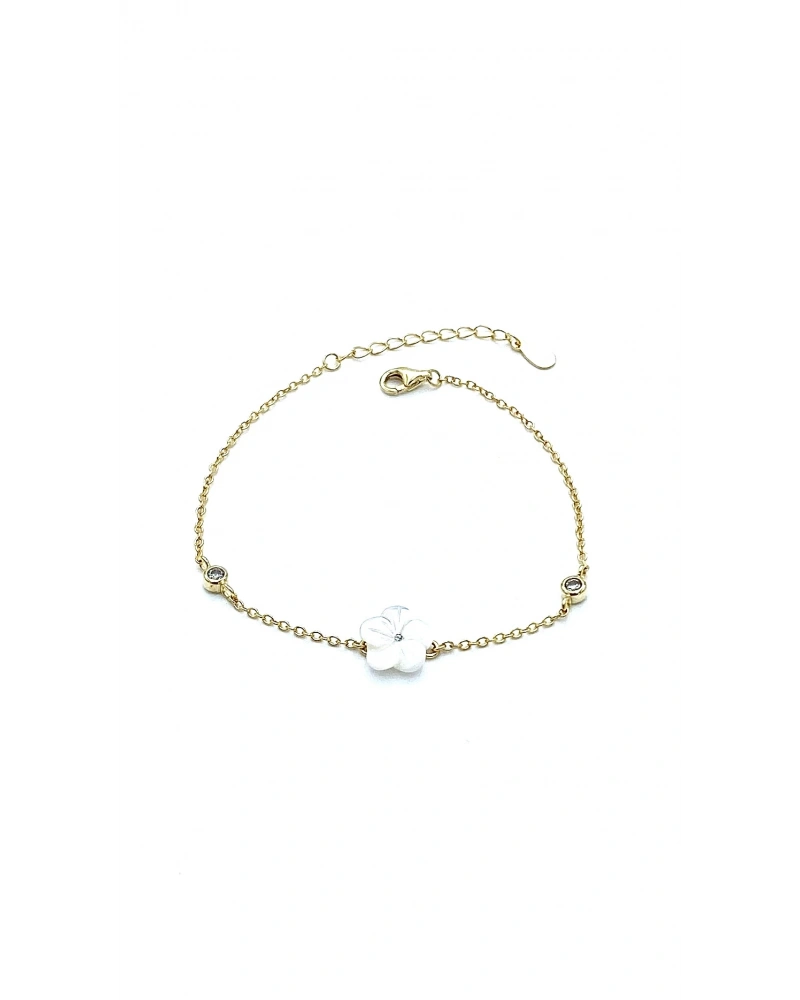 Sedef Çiçek Zincir Bileklik