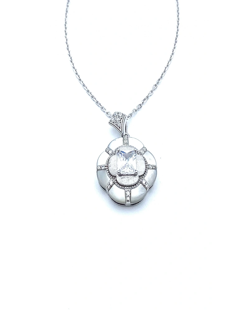 Sedef Ice Cut Madalyon Kolye