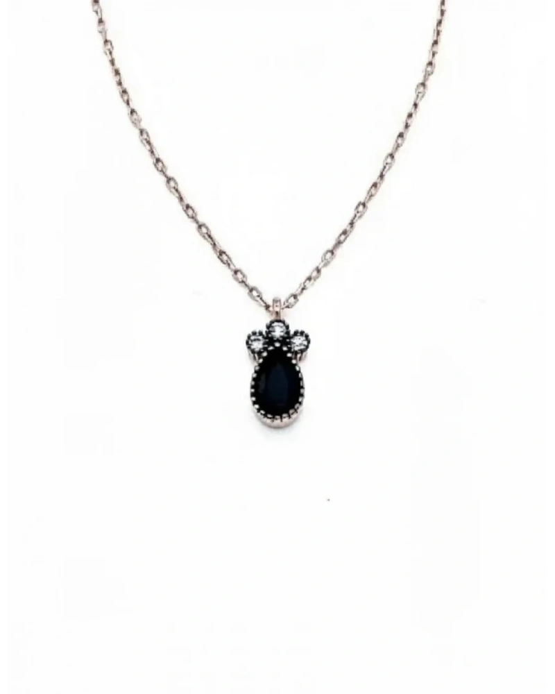 Siyah Mini Damla Kolye
