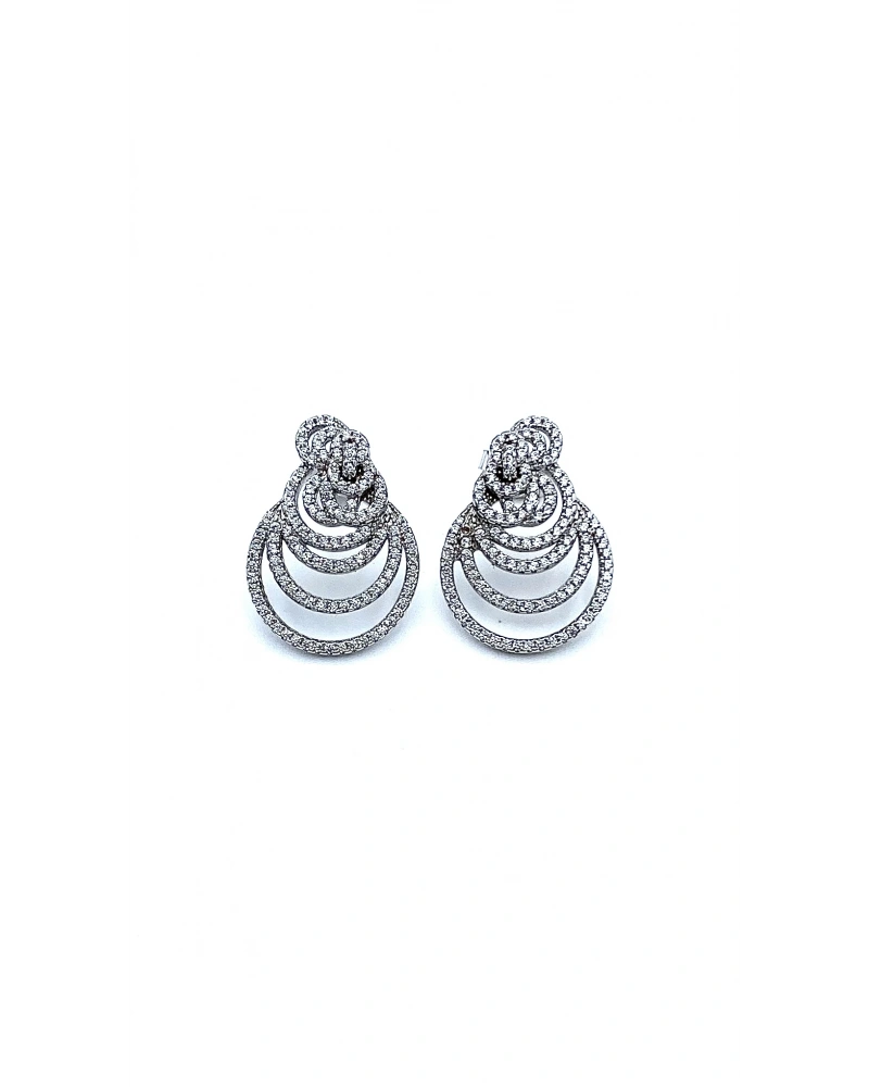 Taşlı 10 Circle Küpe