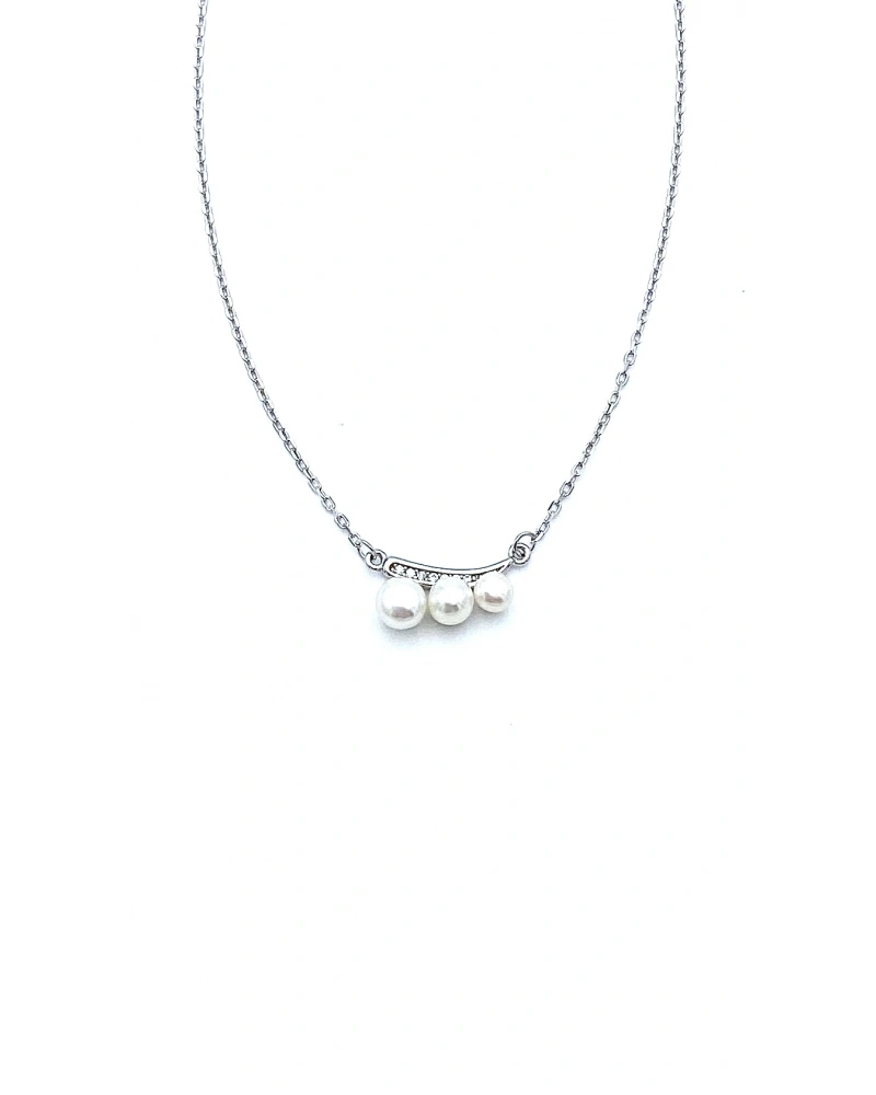 Taşlı İnci Tria Kolye