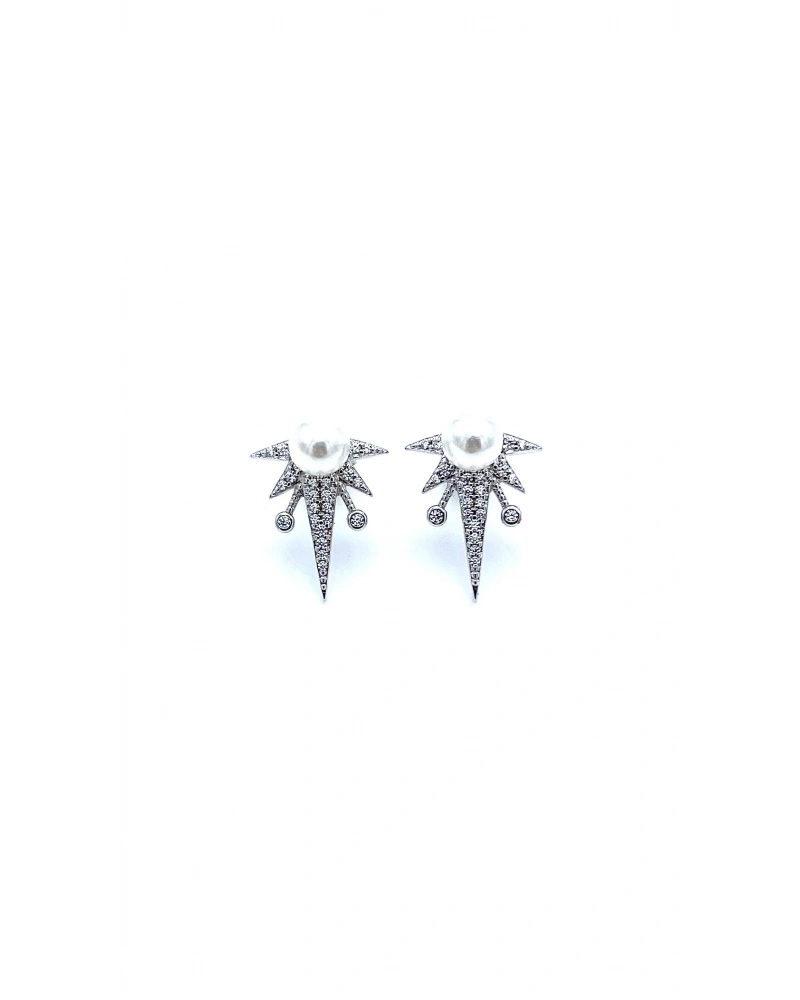 Taşlı İncili Kuzey Yıldızı Küpe