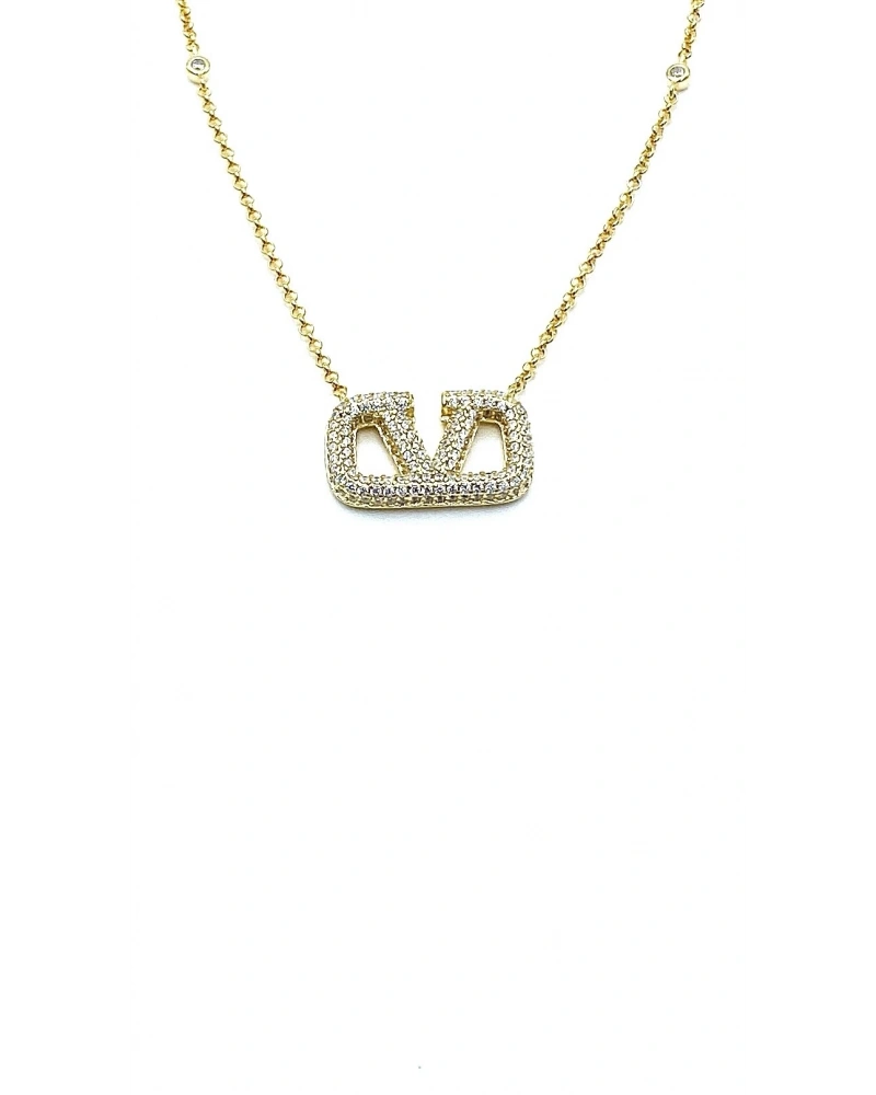 Taşlı Val Zincir Kolye