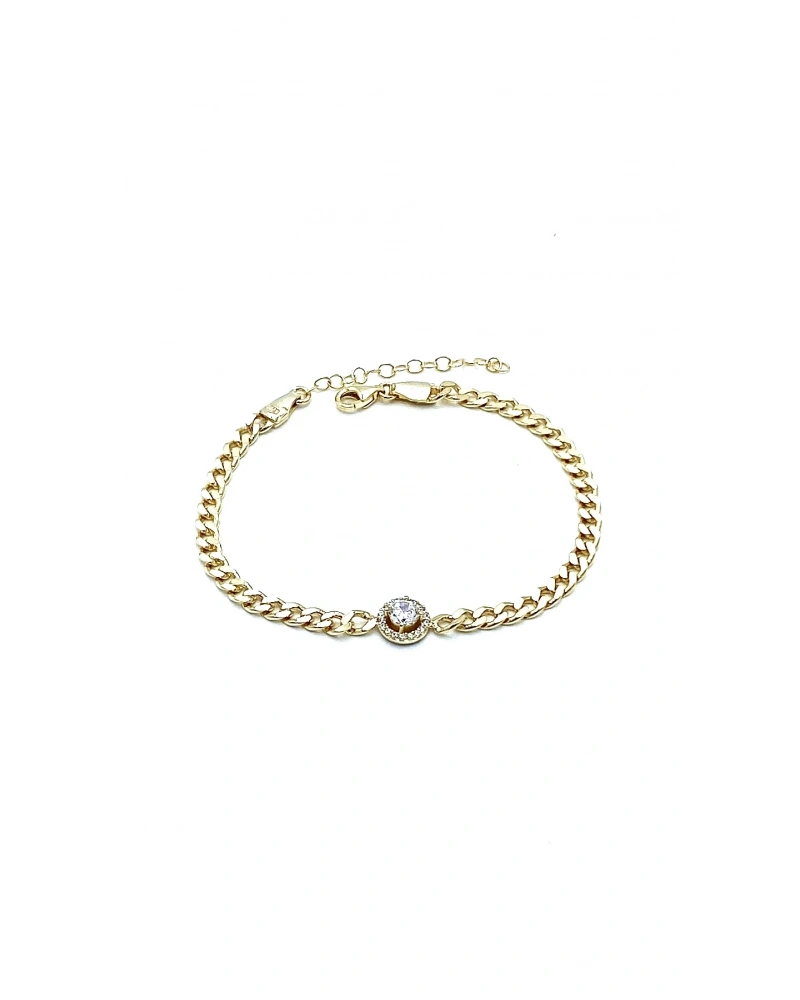 Tek Taş Zincir Bileklik