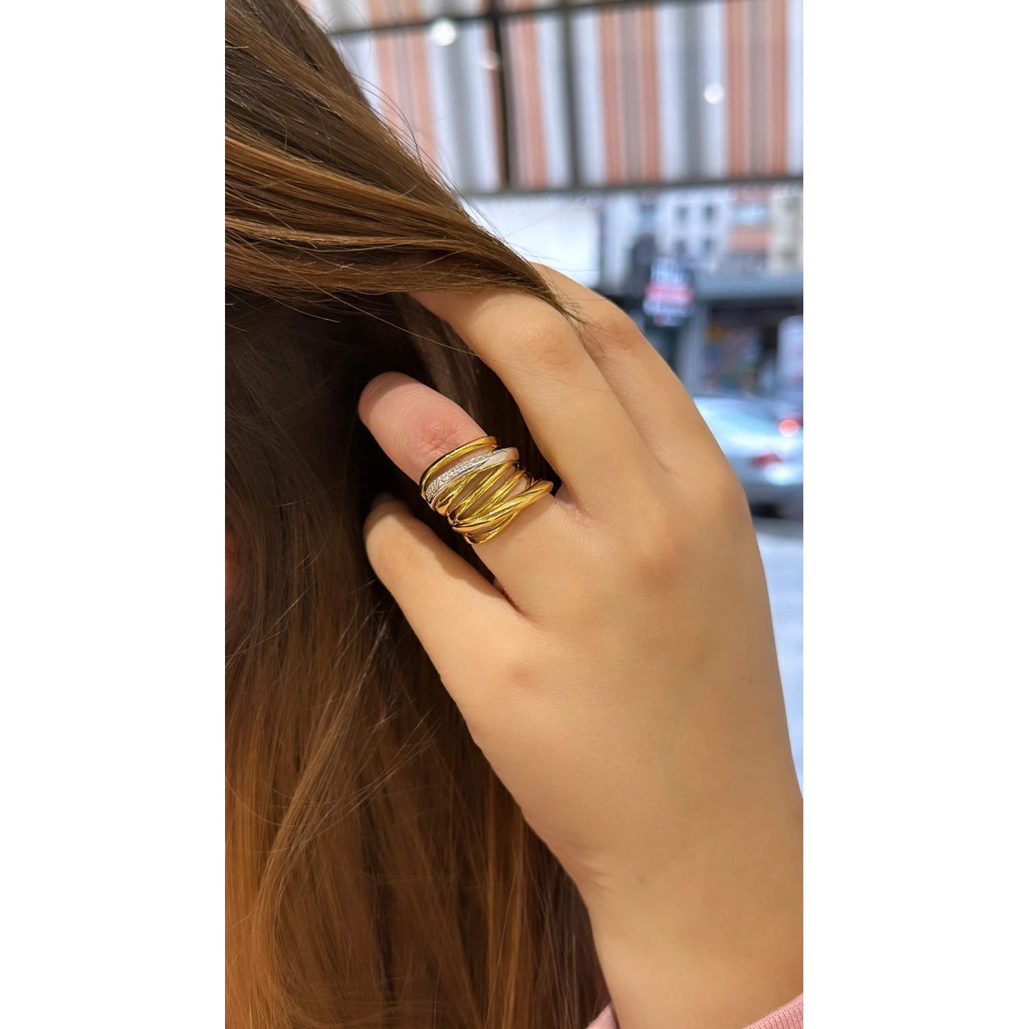 1 Sıra Taşlı 2 Renk Yüzük