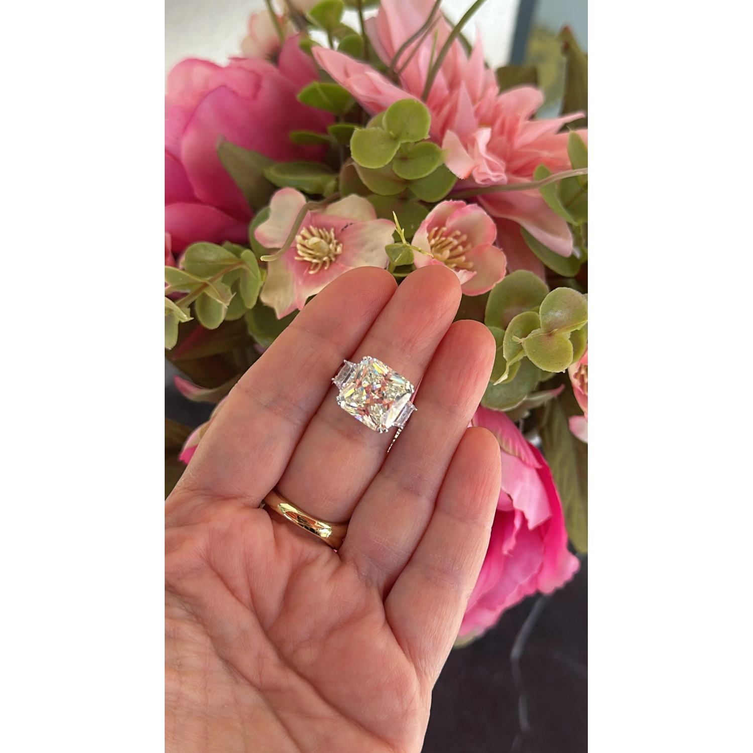 10ct Prenses Tria Mozanit Yüzük
