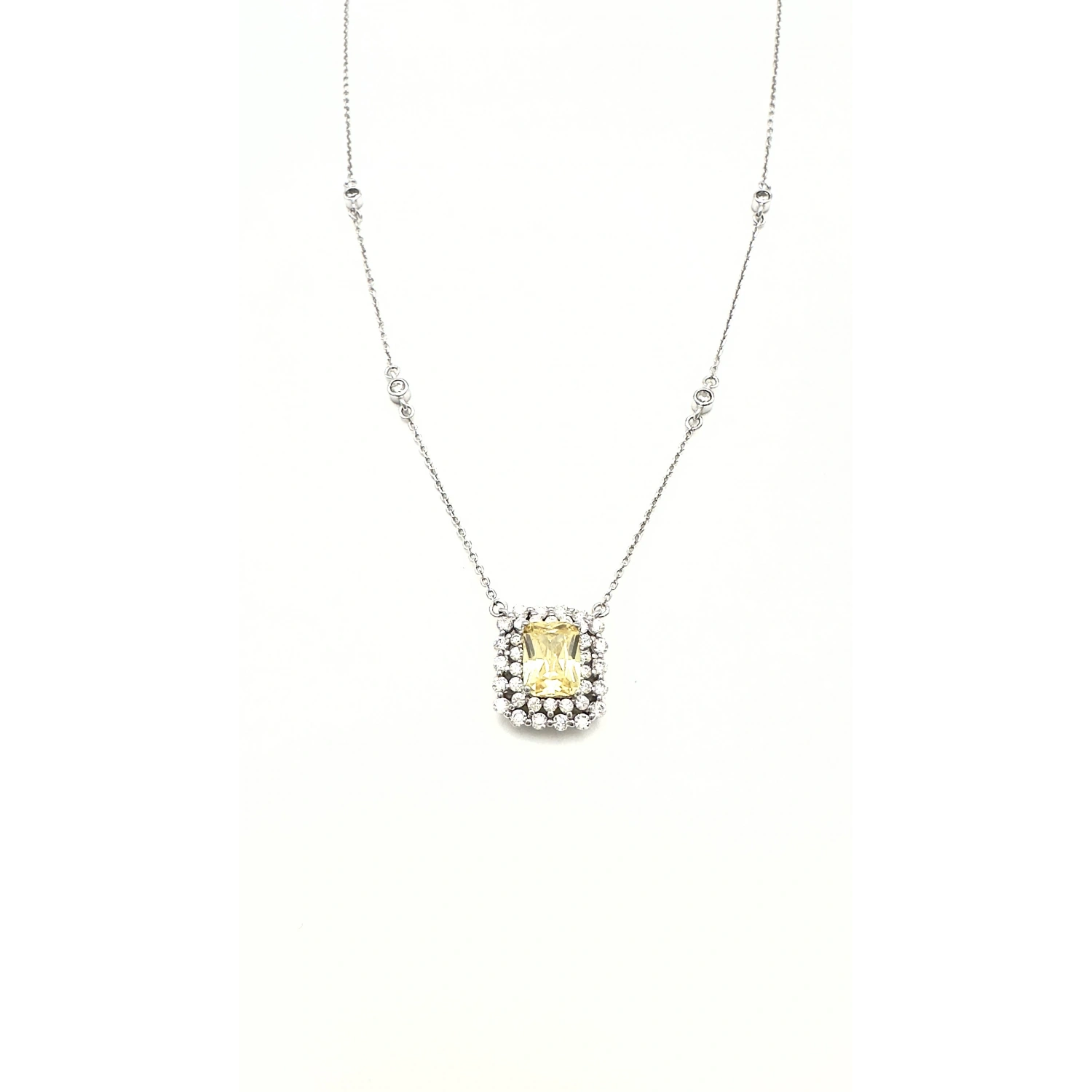 2 Sıra Taşlı Sitrin Di Kolye