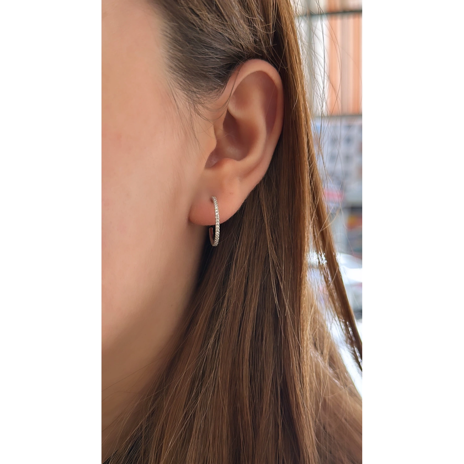 2cm İnce Tamtur Açık Halka Küpe