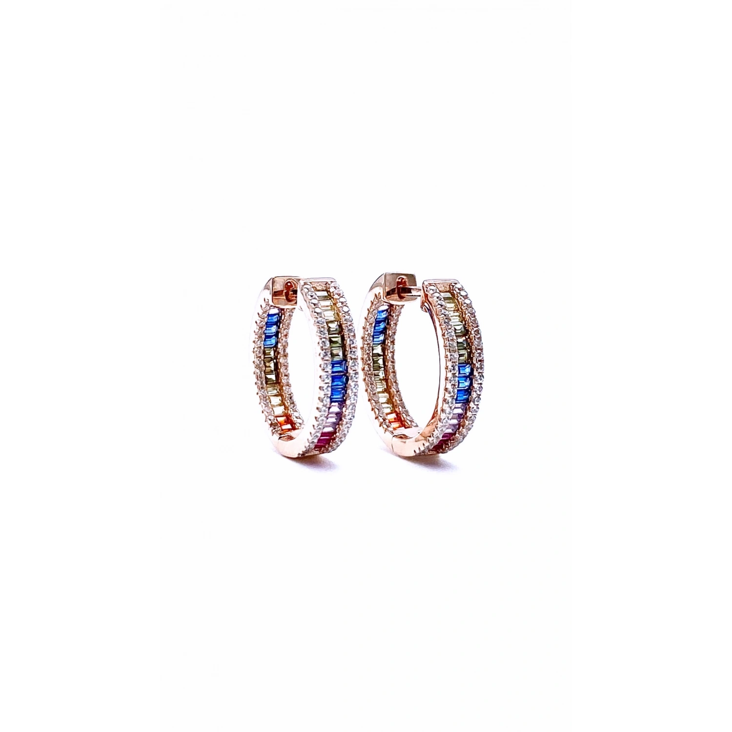 2cm Rainbow Baget Halka Küpe