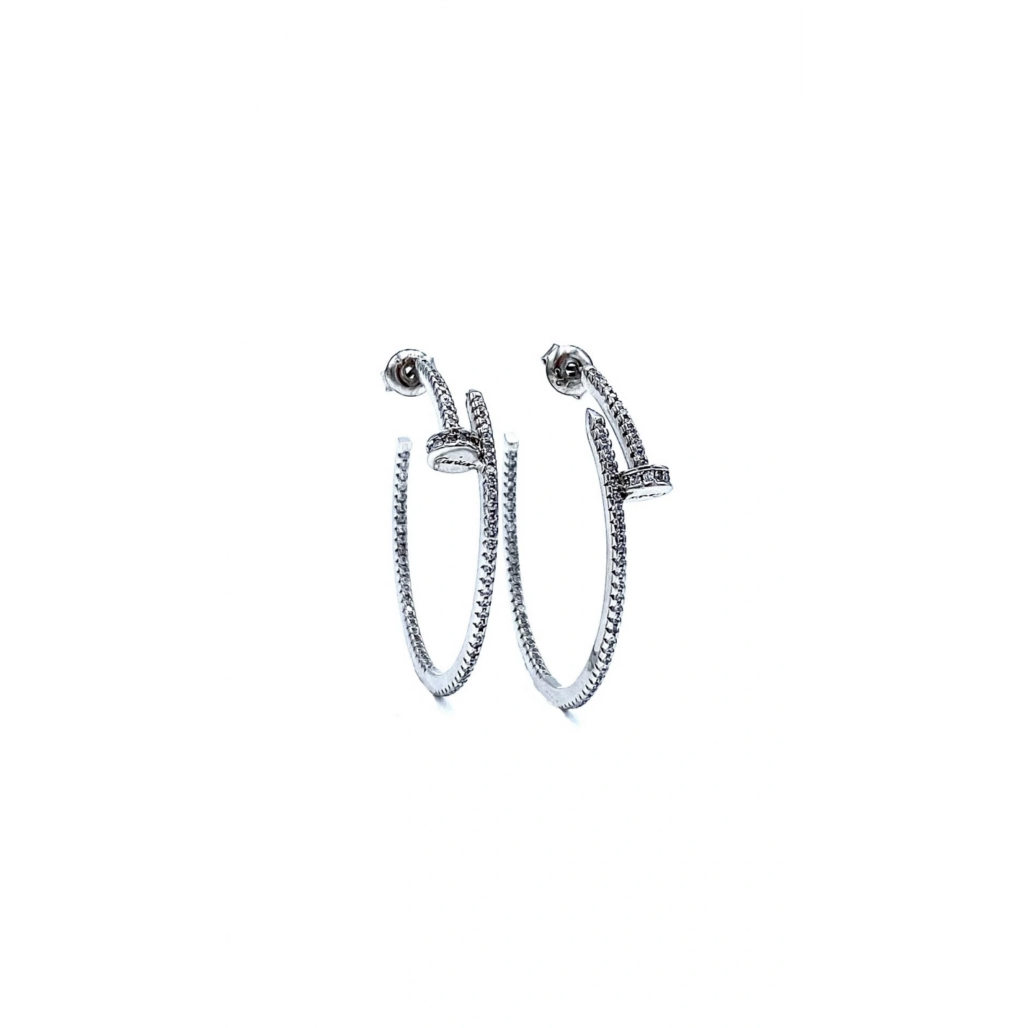 3cm Taşlı Çivi Halka Küpe