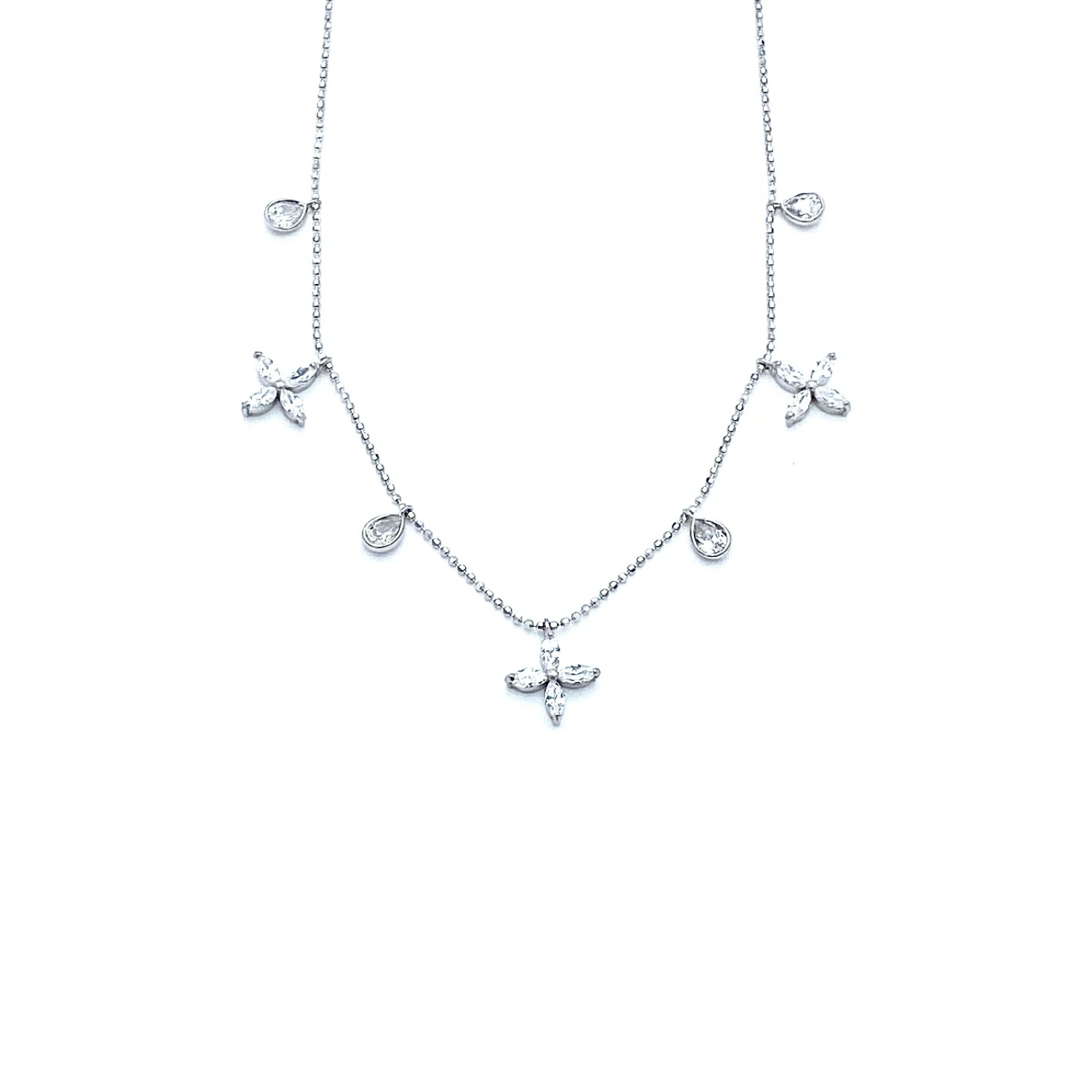 3lü Markiz Çiçek Kolye