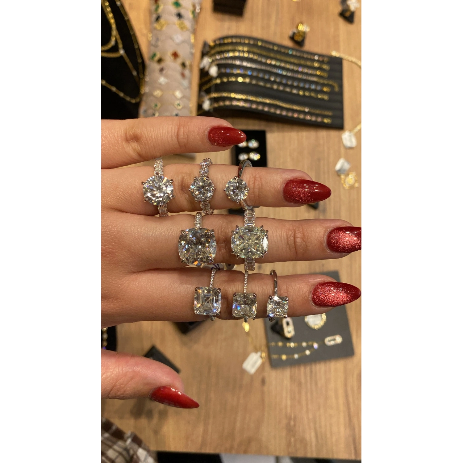 Mozanit 7ct 6 tırnak Yarım Tur Tektaş Yüzük