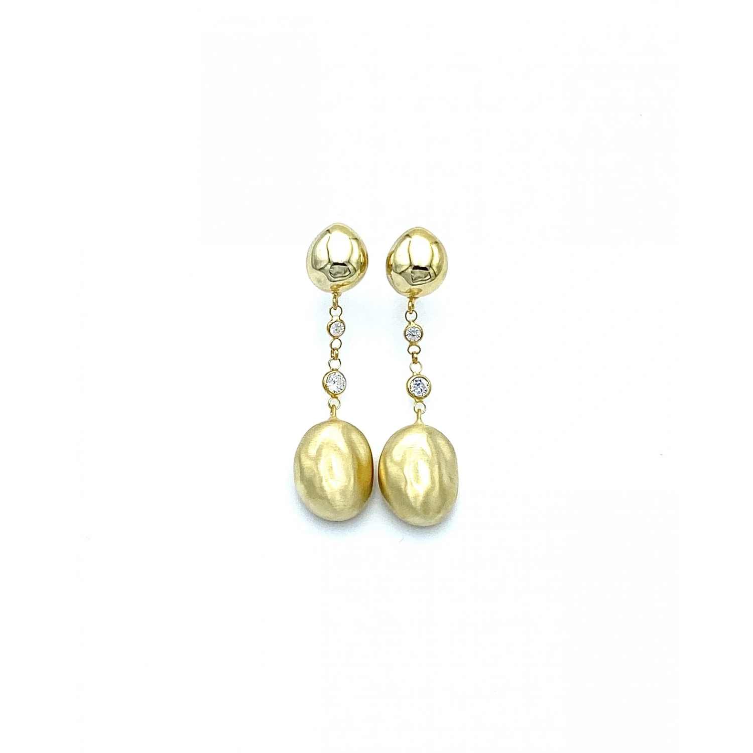 Penny Mat Parlak Pebbles Küpe