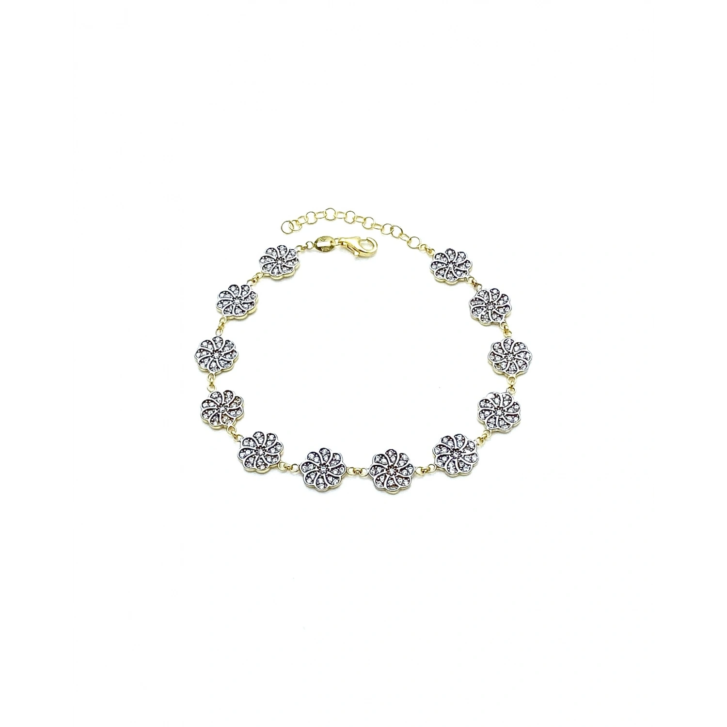 Vintage Çiçek 2 Renk Bileklik