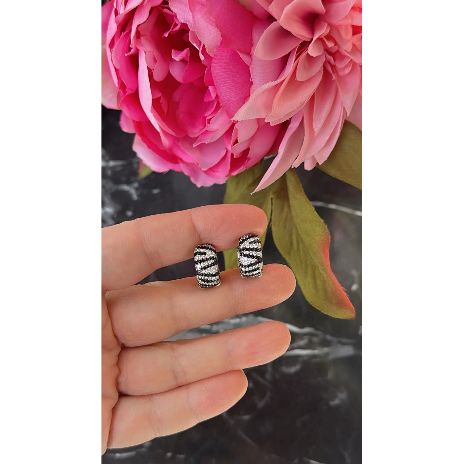 Zebra Duo Colour Küpe