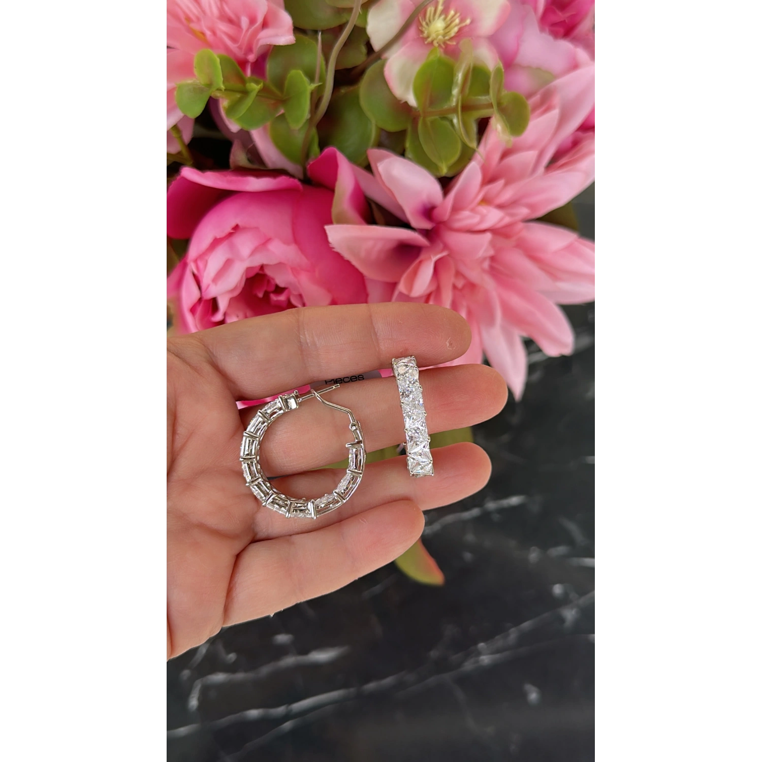 Üçgen Taş 3cm Tamtur Halka Küpe